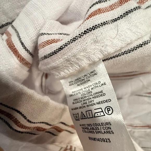 Lou & Grey Linen Blend Striped Wide Leg Pants XL Neutral Summer NWT - Picture 5 of 6